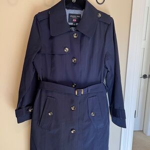 London Fog Maxi Trench Coat with Removable Hood